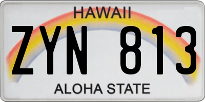 HI license plate ZYN813