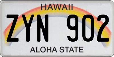 HI license plate ZYN902