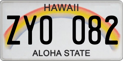 HI license plate ZYO082