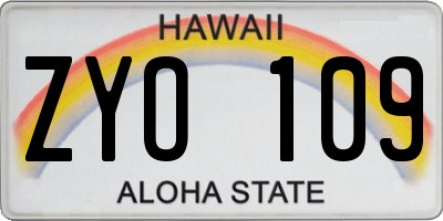 HI license plate ZYO109