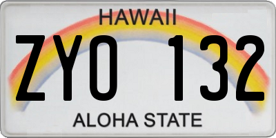 HI license plate ZYO132