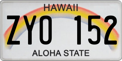 HI license plate ZYO152