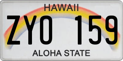 HI license plate ZYO159