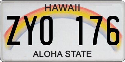 HI license plate ZYO176