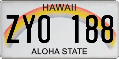 HI license plate ZYO188