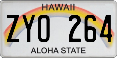 HI license plate ZYO264