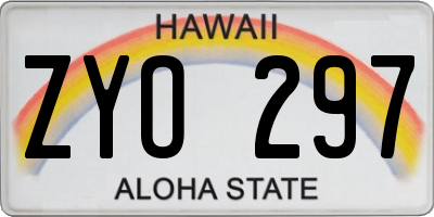 HI license plate ZYO297