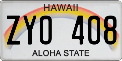HI license plate ZYO408