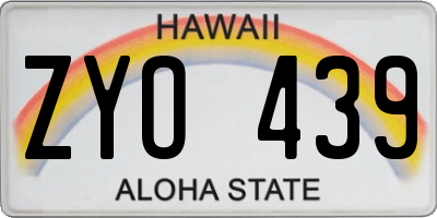 HI license plate ZYO439