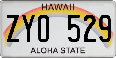 HI license plate ZYO529