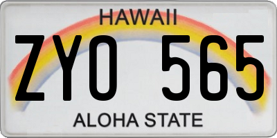 HI license plate ZYO565