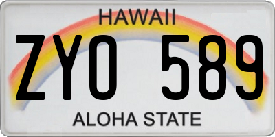HI license plate ZYO589
