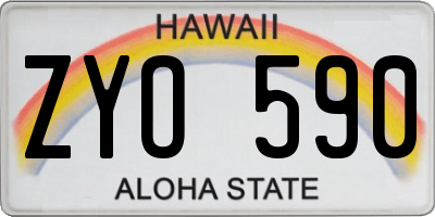 HI license plate ZYO590