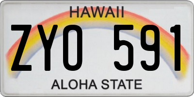 HI license plate ZYO591