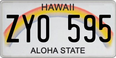 HI license plate ZYO595