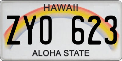 HI license plate ZYO623