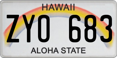 HI license plate ZYO683