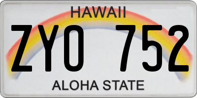 HI license plate ZYO752