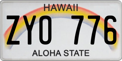 HI license plate ZYO776