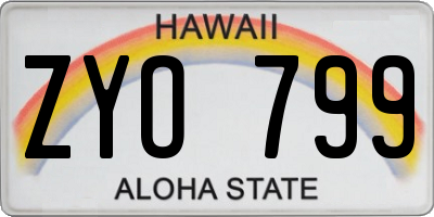 HI license plate ZYO799