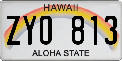 HI license plate ZYO813