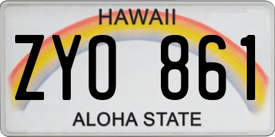 HI license plate ZYO861