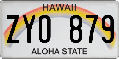 HI license plate ZYO879