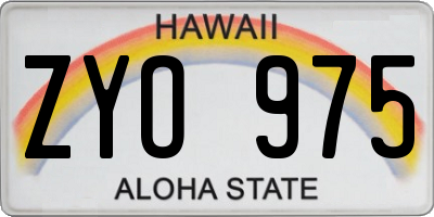 HI license plate ZYO975