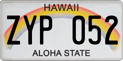 HI license plate ZYP052