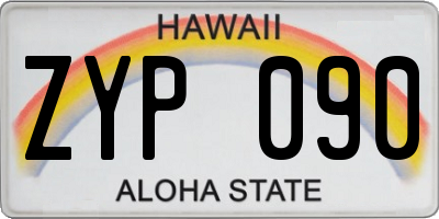 HI license plate ZYP090