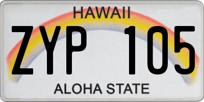 HI license plate ZYP105