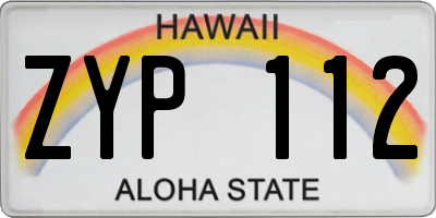 HI license plate ZYP112