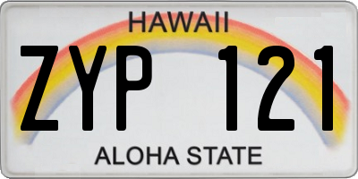 HI license plate ZYP121