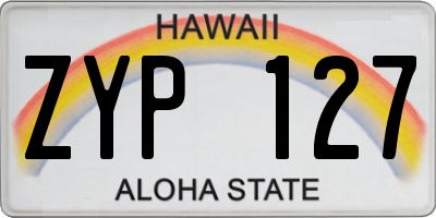 HI license plate ZYP127