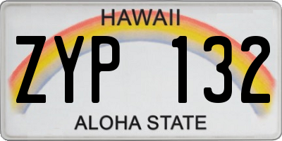 HI license plate ZYP132