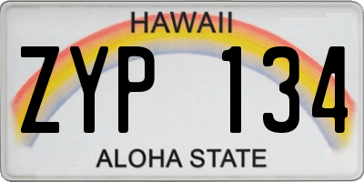 HI license plate ZYP134