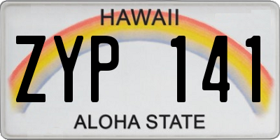 HI license plate ZYP141