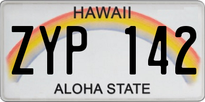 HI license plate ZYP142