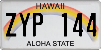 HI license plate ZYP144
