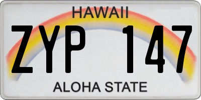 HI license plate ZYP147