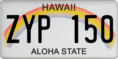 HI license plate ZYP150