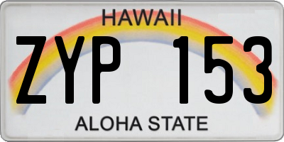 HI license plate ZYP153