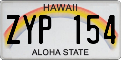 HI license plate ZYP154