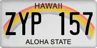 HI license plate ZYP157