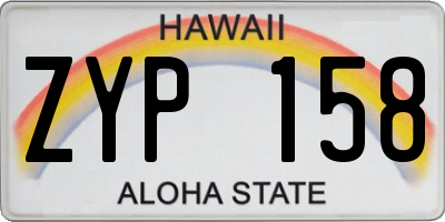 HI license plate ZYP158
