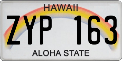 HI license plate ZYP163