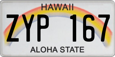 HI license plate ZYP167