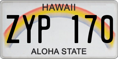 HI license plate ZYP170