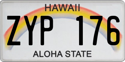 HI license plate ZYP176