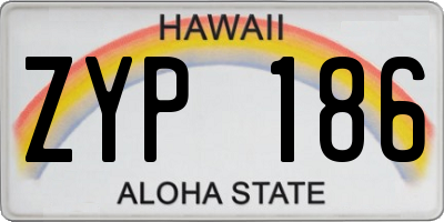 HI license plate ZYP186